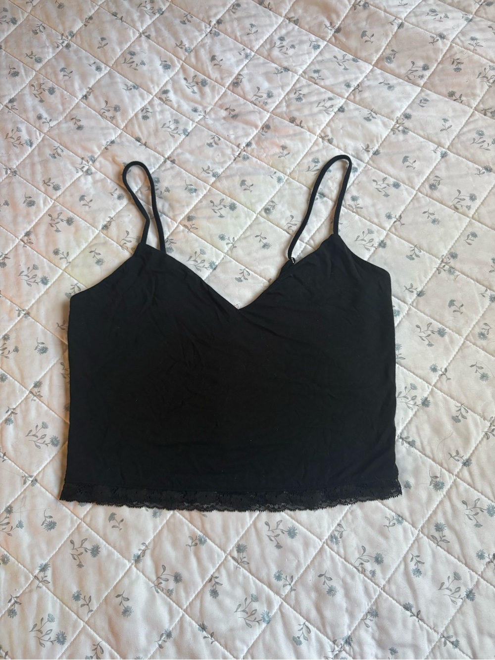Victoria's Secret Black Lace-Trim V-Neck Camisole